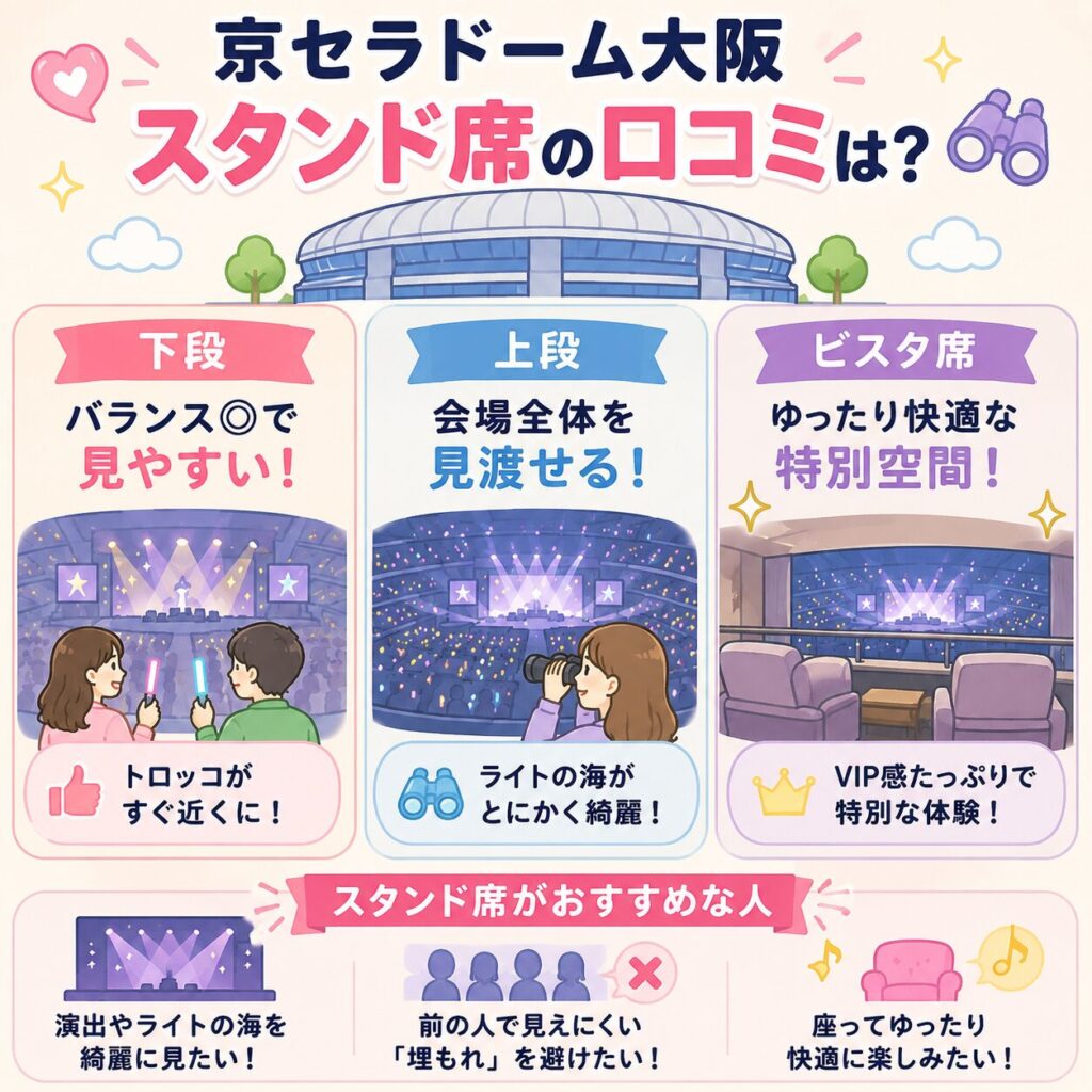 京セラドーム大阪のスタンド席の口コミ