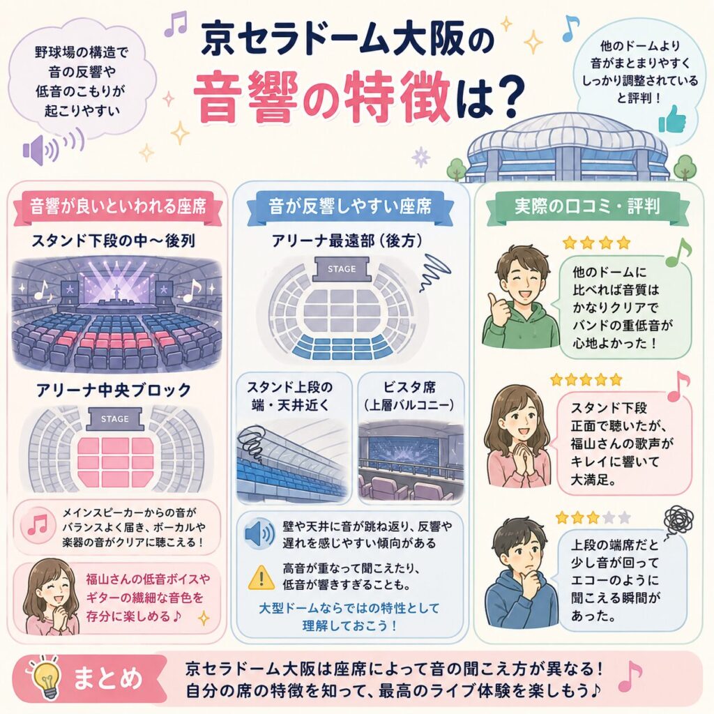 京セラドーム大阪の音響の評判は?