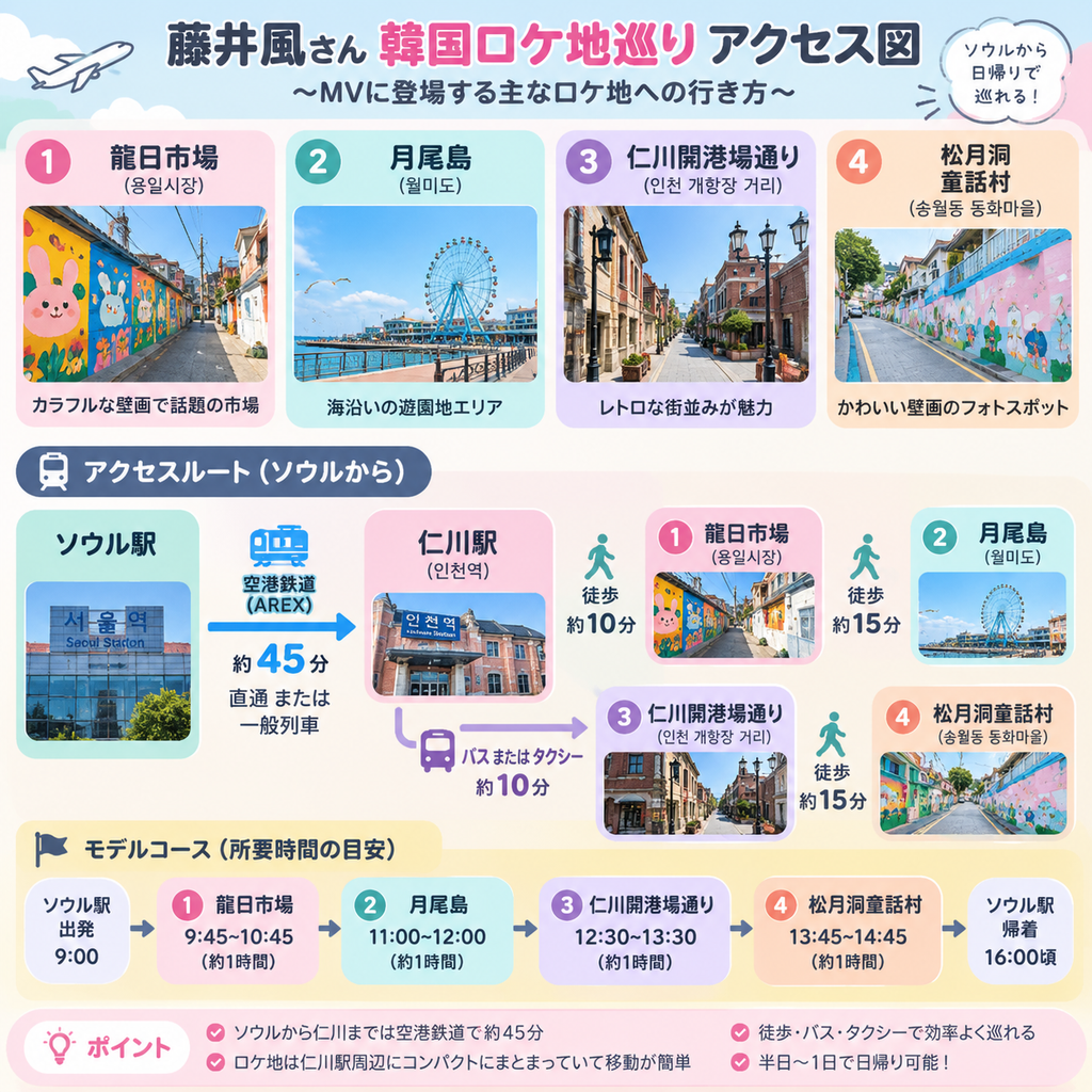 藤井風　韓国ロケ地巡り