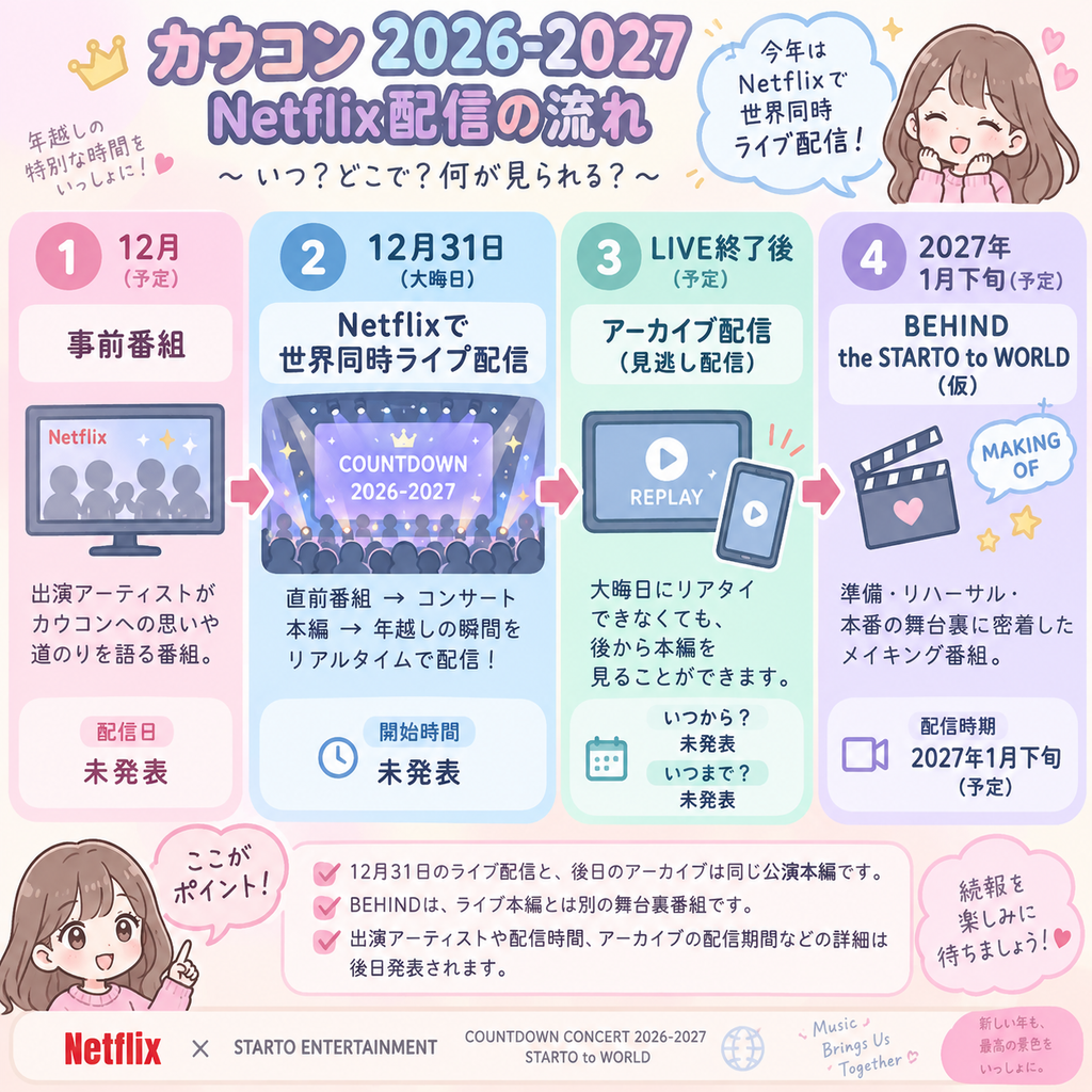 カウコン ネトフリ配信の流れ
