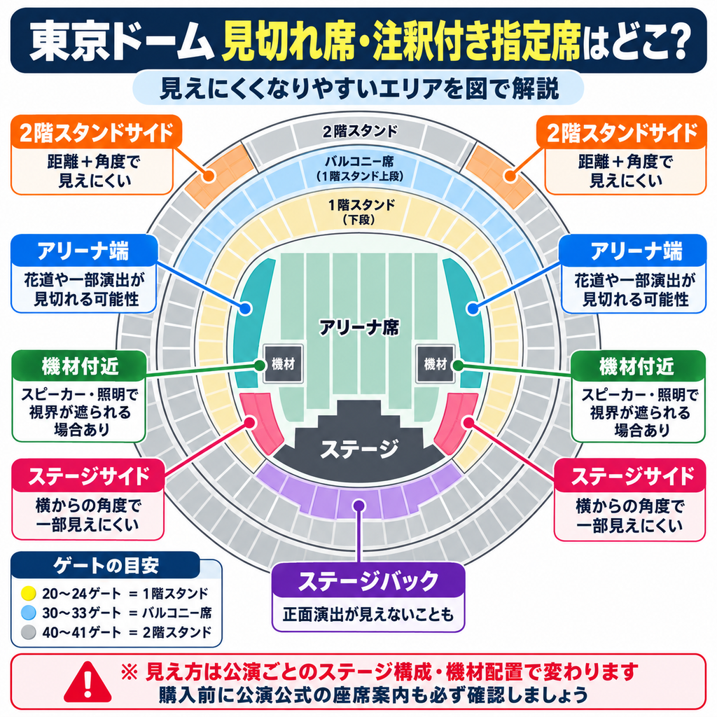 東京ドーム 見切れ席 注釈付き指定席ガイド
