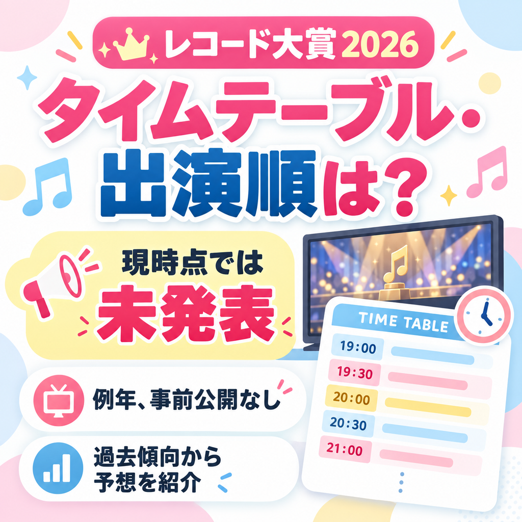 レコード大賞2026のタイムテーブル・出演順
