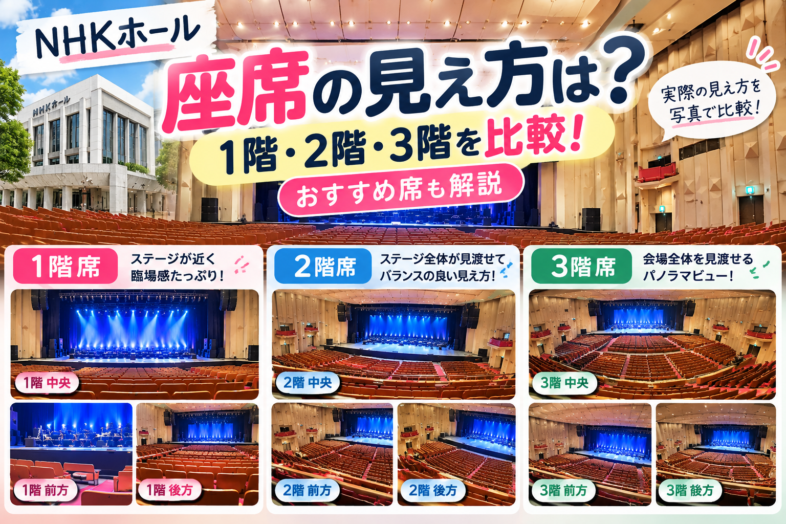 NHKホールの座席見え方を徹底解説!3階後方の真相と最適双眼鏡倍率